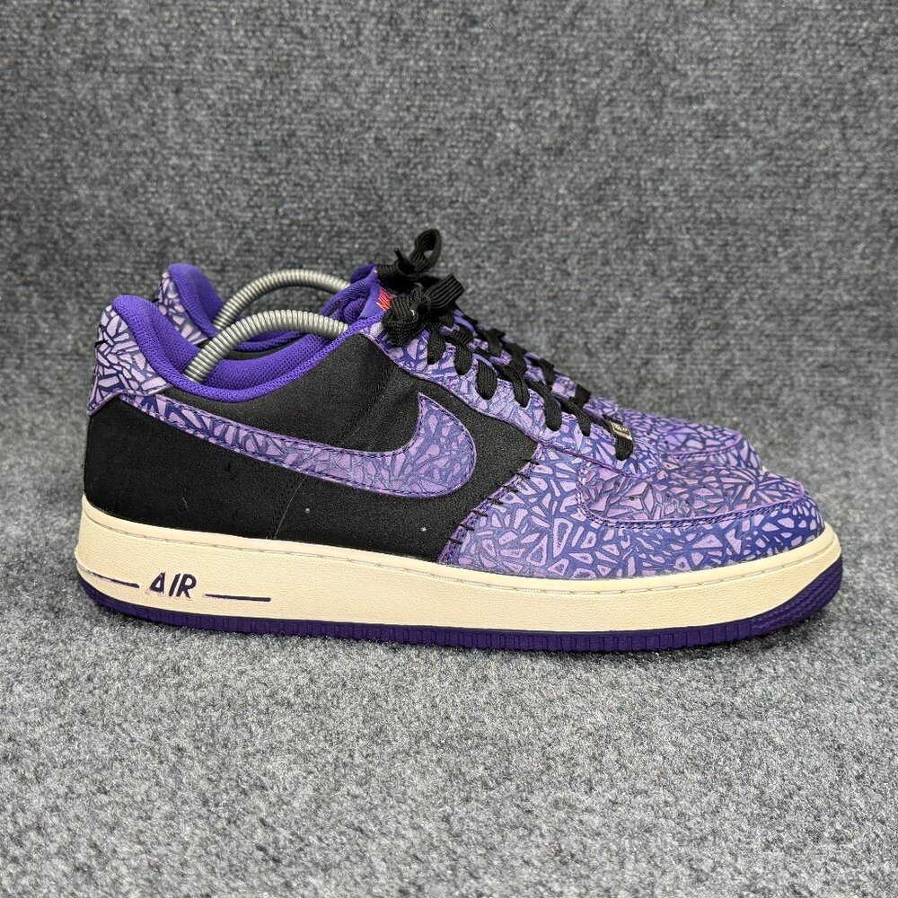 Nike Air Force 1 Low Shoes Men's Size 13 Crackled Purple Black Athletic Retro